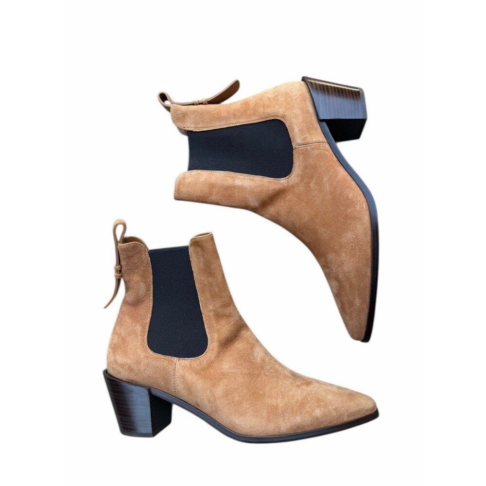 FRAME Boots Le Lexington Chelsea Ankle Booties 40.5 Tan Suede Western Suede 9